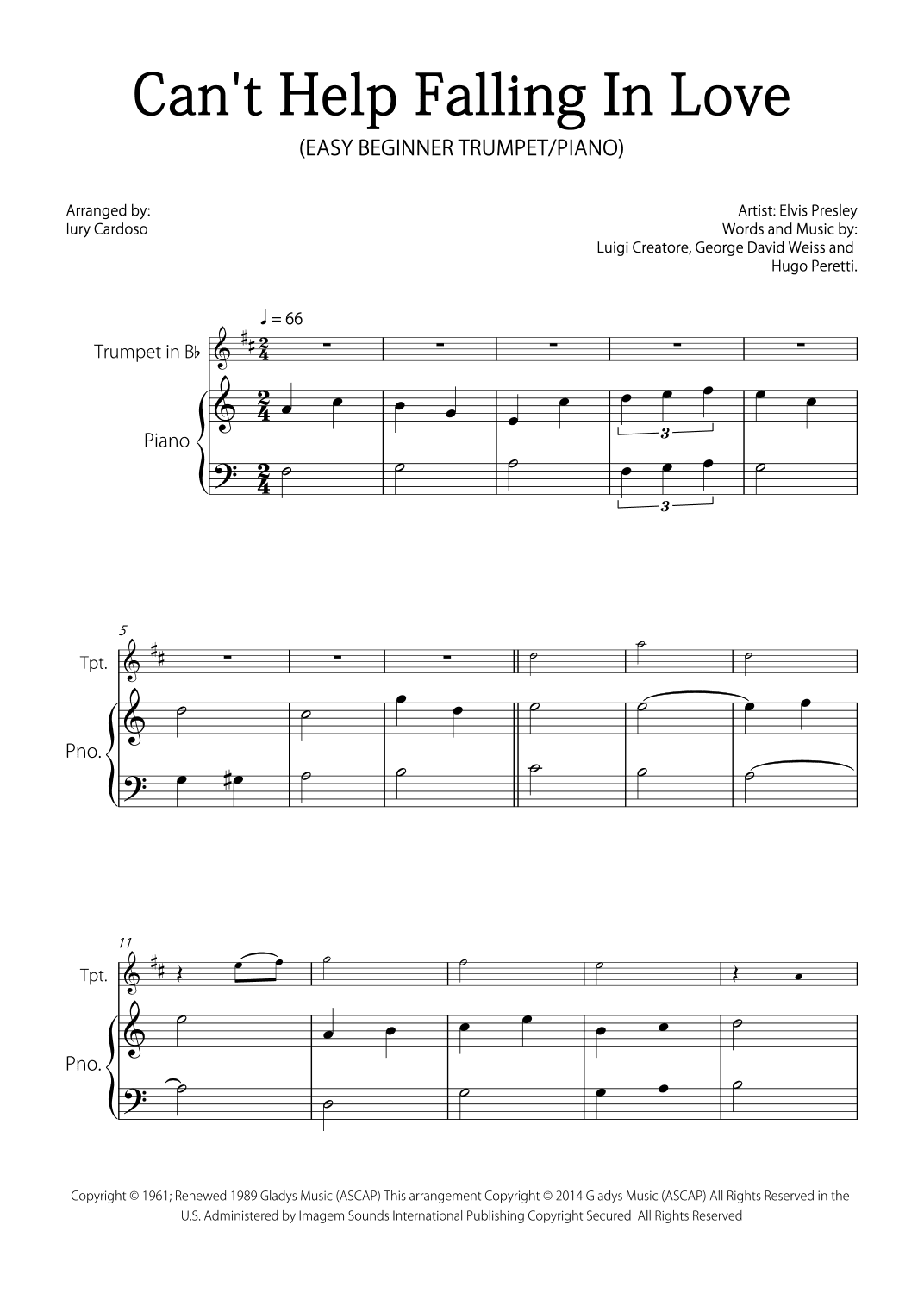 Can't Help Falling In Love (arr. Iury Cardoso)
