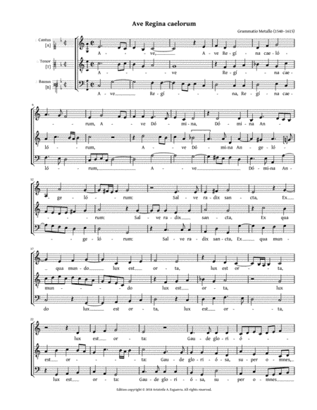 Ave Regina caelorum (Metallo) - ATB (arr. Aristotle A. Esguerra)