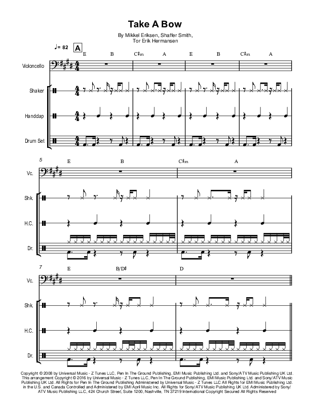 Take A Bow (arr. Tunescribers)