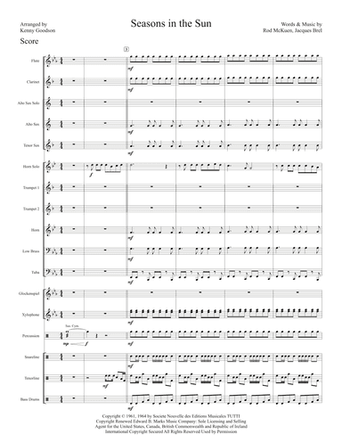 Seasons In The Sun (le Moribond) (arr. Kenny Goodson)