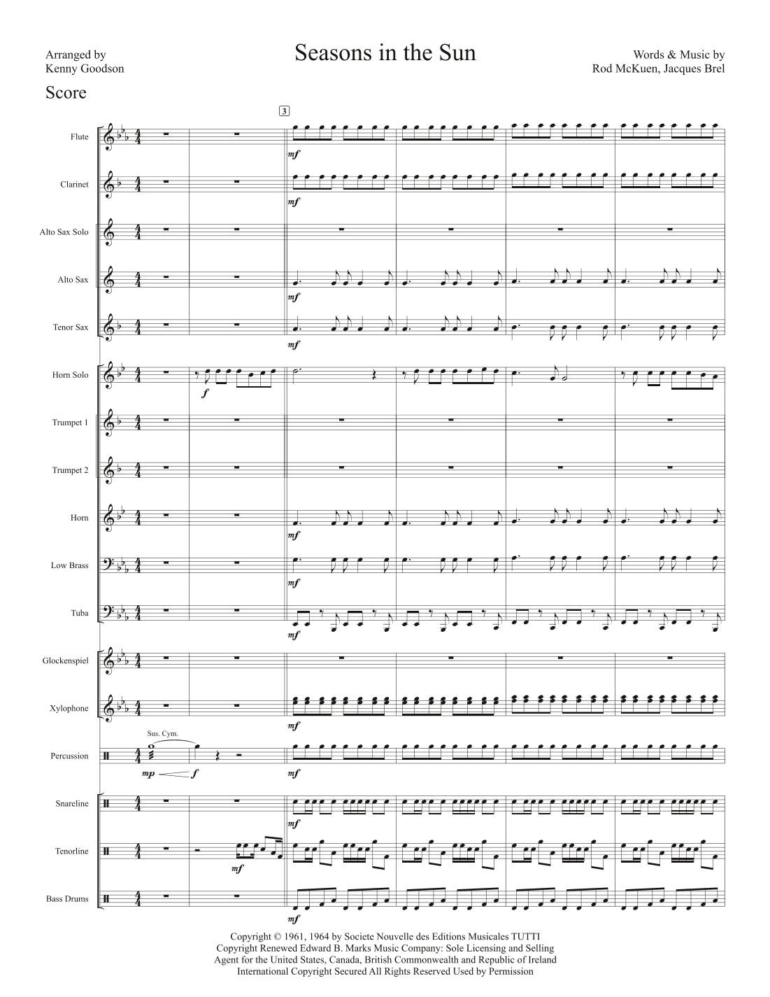 Seasons In The Sun (le Moribond) (arr. Kenny Goodson)