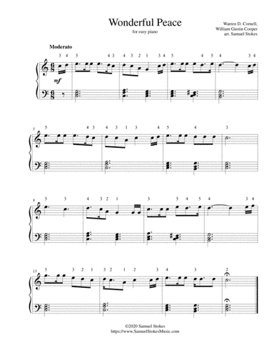 Wonderful Peace - for easy piano (arr. Samuel Stokes)