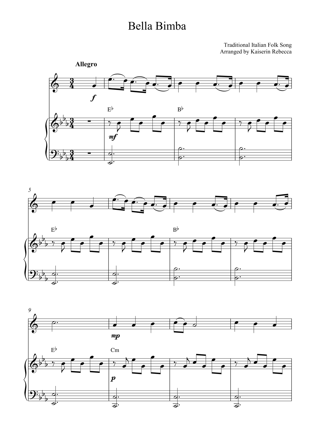 Bella Bimba (arr. Kaiserin Rebecca)