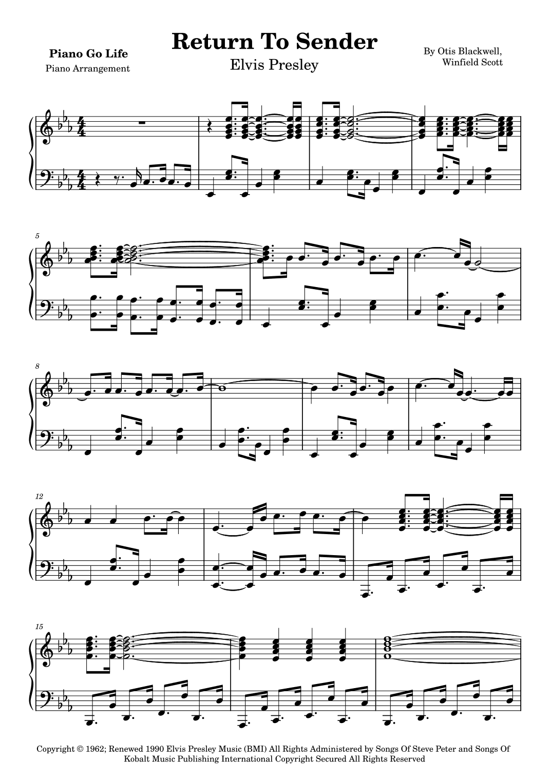 Return To Sender (arr. Piano Go Life)