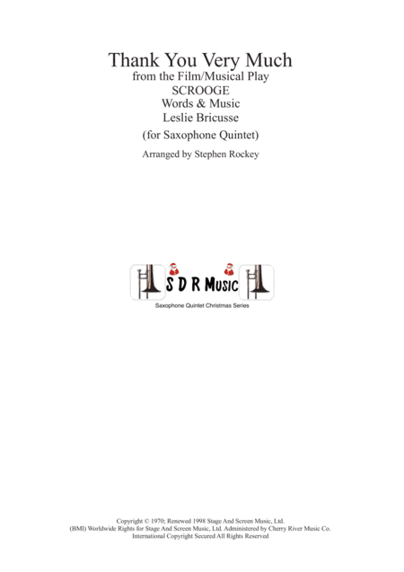 Thank You Very Much (arr. Arranged by Stephen Rockey)