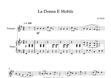 La Donna E Mobile - Giuseppe Verdi (Trumpet + Piano) (arr. Digital Book Music)