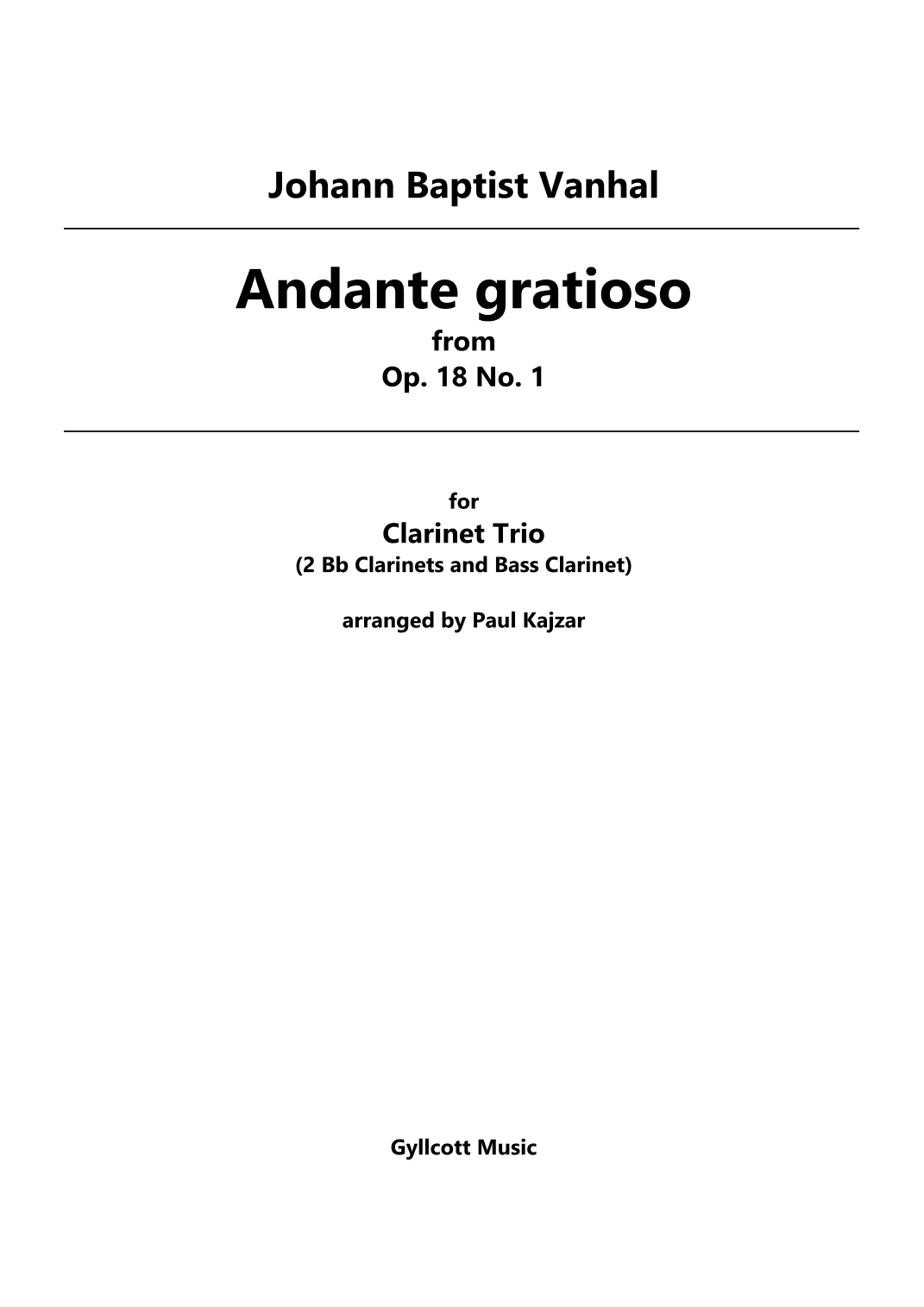 Andante gratioso (Clarinet Trio) (arr. Paul Kajzar)
