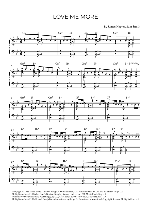 Love Me More (arr. Alex Nunes Rodrigues)