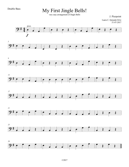 My First Jingle Bells! Easy, open strings and first finger. PARTS ONLY (arr. Laura C. Quijada Ortíz)