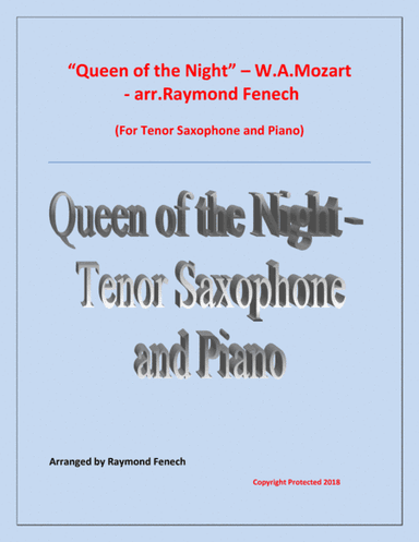 Queen of the Night - From the Magic Flute - Tenor Sax and Piano (arr. Raymond Fenech)