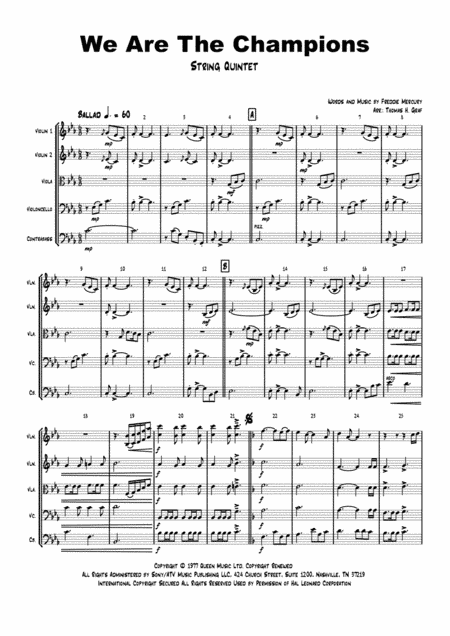 We Are The Champions (arr. Thomas H. Graf)