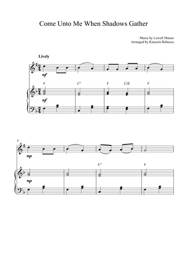 Come Unto Me When Shadows Gather (arr. Kaiserin Rebecca)