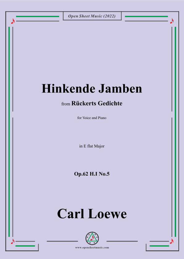 Loewe-Hinkende Jamben,in E flat Major,Op.62 H.I No.5 (arr. OSM Press)