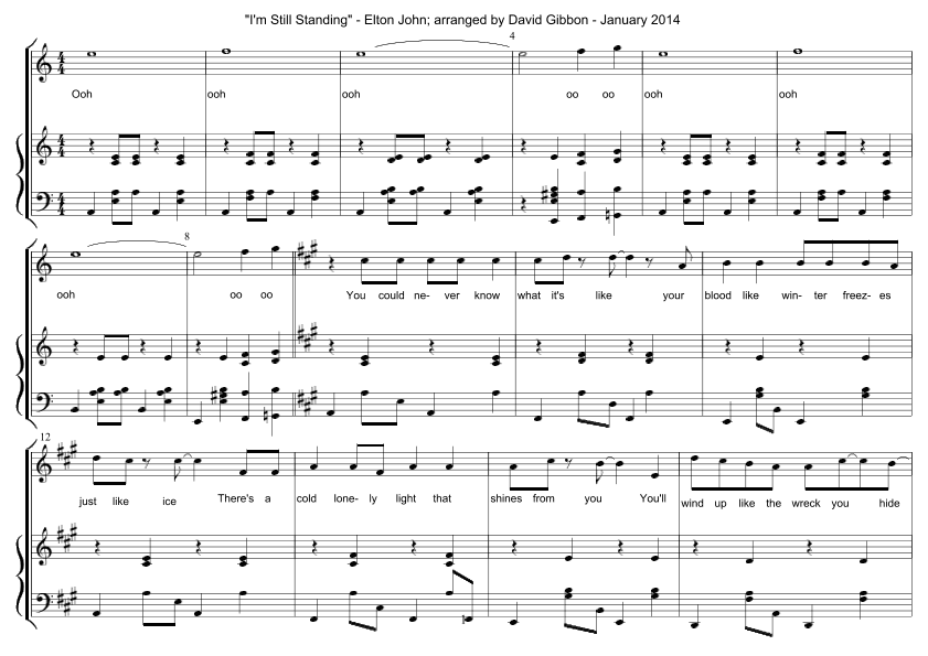 I'm Still Standing (arr. David Gibbon)