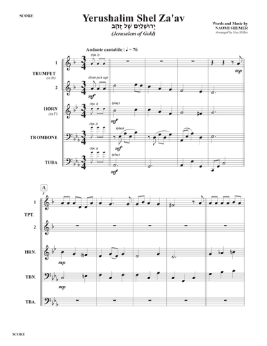 Yerushalim Shel Za'av (Jerusalem of Gold) (arr. Noa Miller)