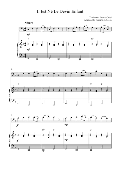 Il Est Né Le Devin Enfant (arr. Kaiserin Rebecca)