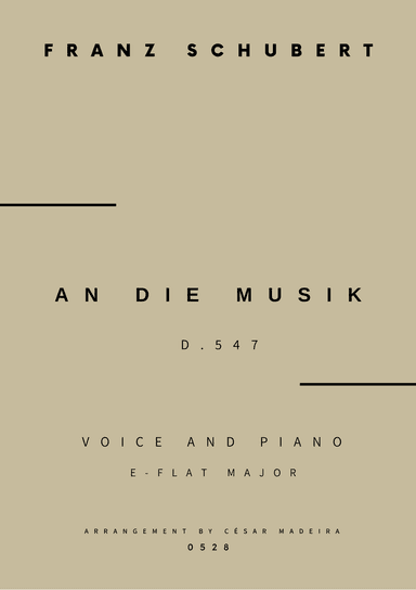 An Die Musik - Voice and Piano - Eb Major (Full Score and Parts) (arr. César Madeira)