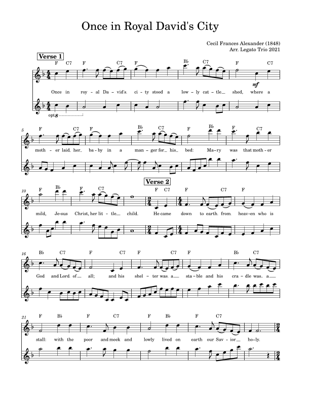 Once in Royal David's City (arr. Legato Trio)
