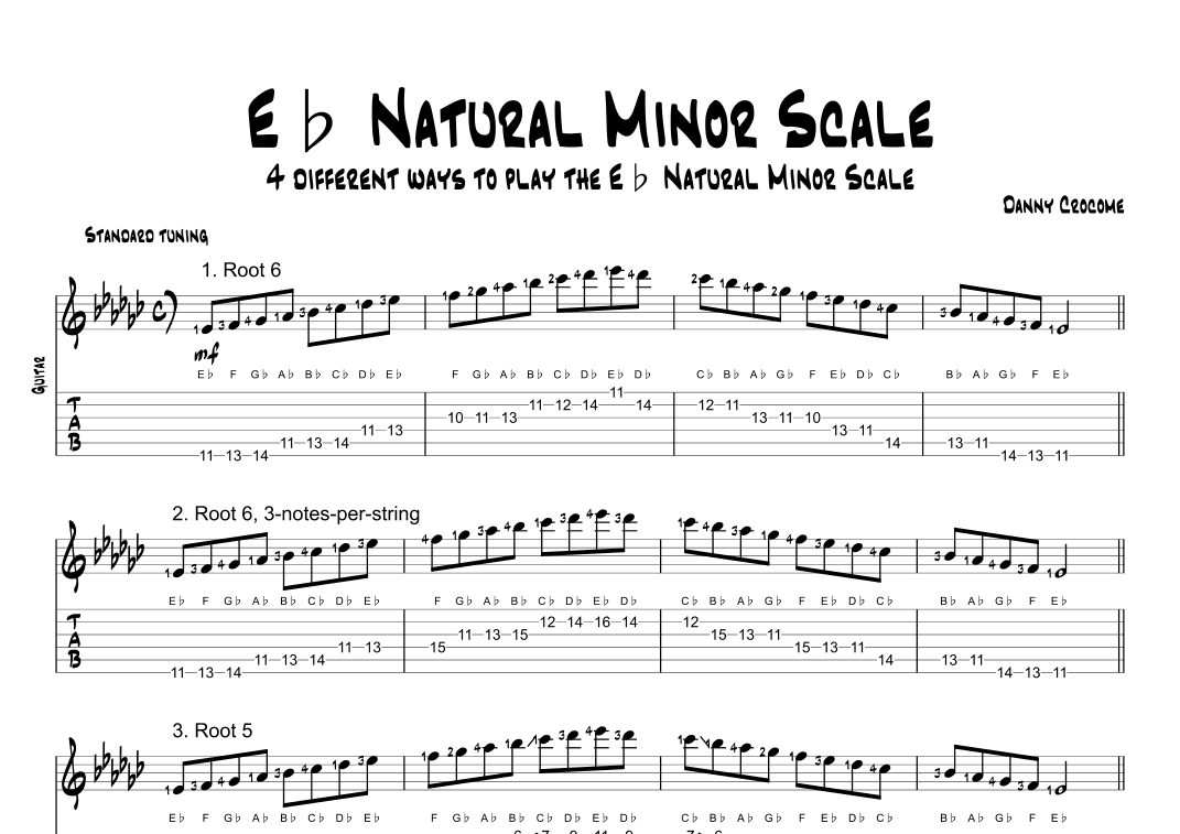 Eb Natural Minor Scale (4 Ways to Play)