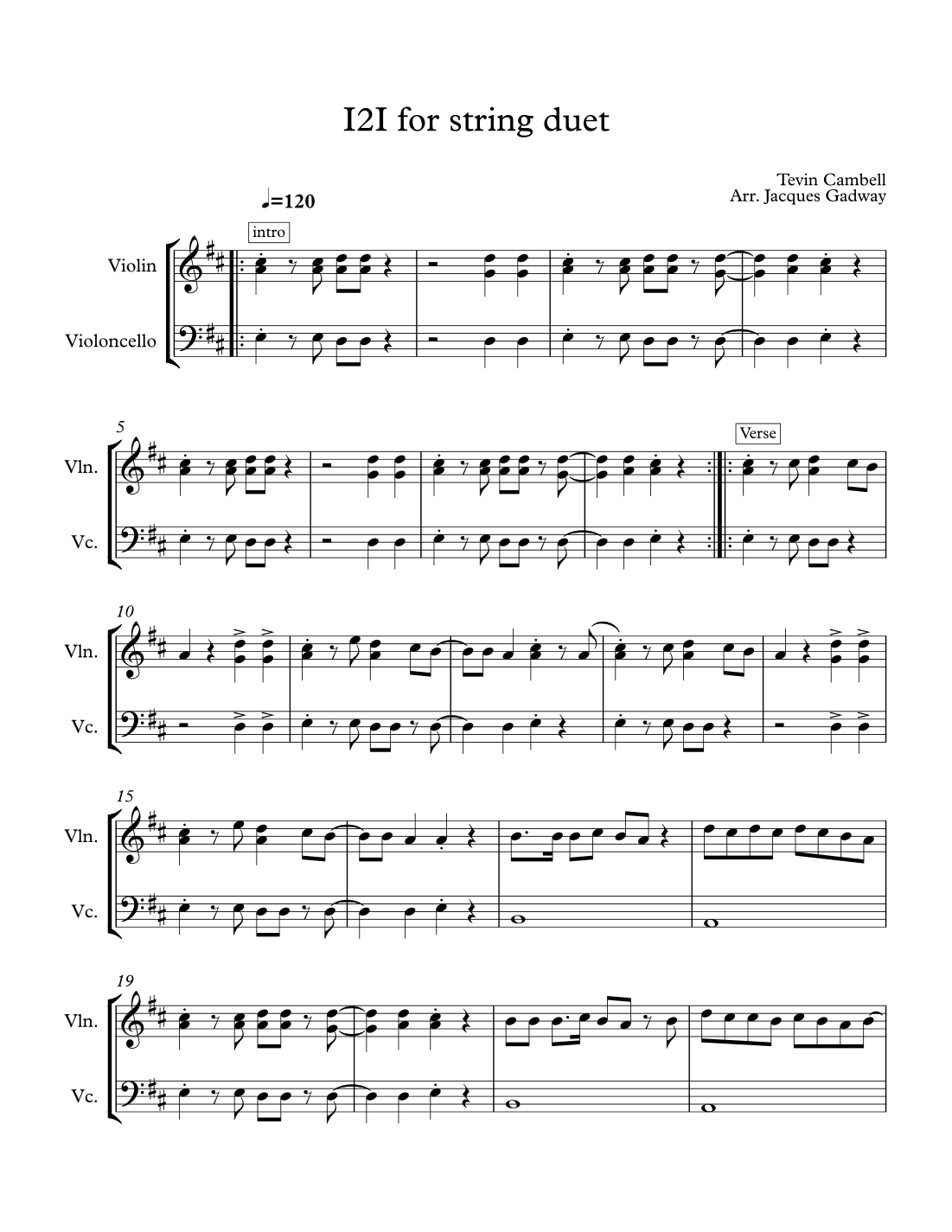 I 2 I (arr. Jacques Gadway)
