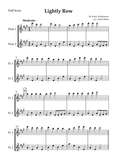 Lightly Row for Flute Duo (arr. Fabio Britto)
