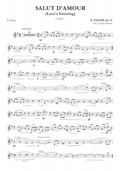 Salut d'Amour (Love's Greeting) for Horn and Piano (arr. Diego Marani)