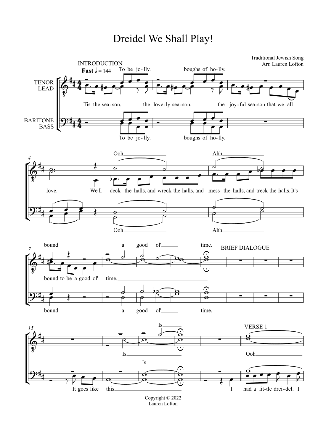 Dreidel...Sort of (arr. Lauren Lofton)