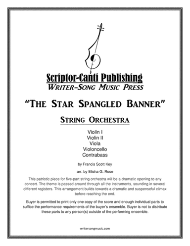 The Star Spangled Banner for String Orchestra (arr. Elisha G. Rose)