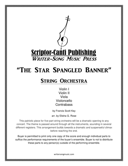 The Star Spangled Banner for String Orchestra (arr. Elisha G. Rose)