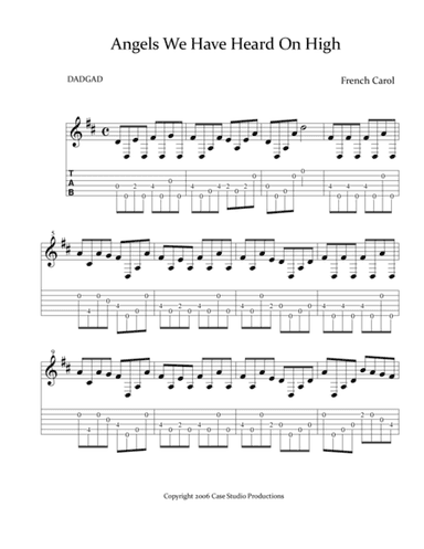 A DADGAD CHRISTMAS FOR GUITAR (arr. Case Studio Productions)