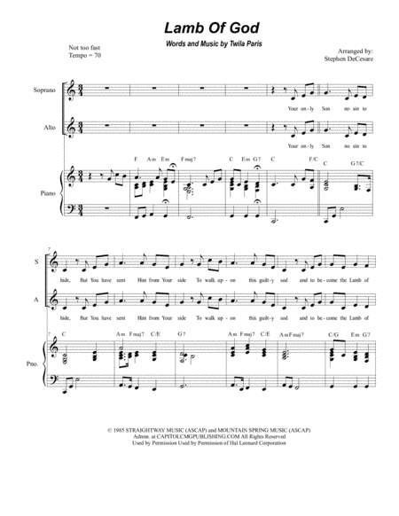 Lamb Of God (arr. Stephen DeCesare)