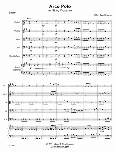 ARCO POLO - original composition for ELEMENTARY STRING ORCHESTRA. Grade 2. #473
