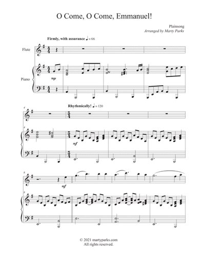 O Come, O Come, Emmanuel! (Flute-Piano) (arr. Marty Parks)