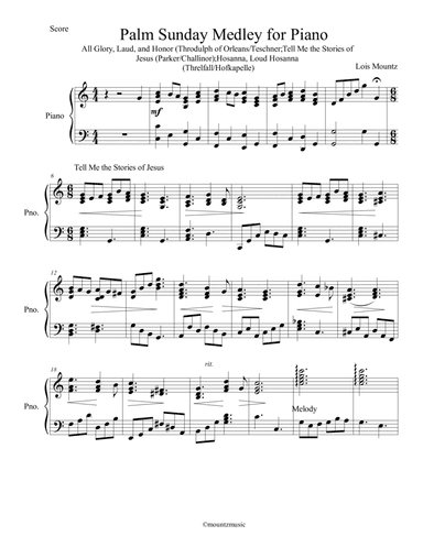 Palm Sunday Medley for Piano/Keyboard (arr. Lois Mountz)