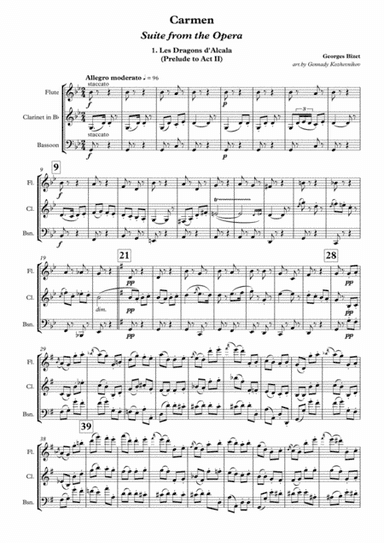Georges Bizet, Suite from opera "Carmen", 1st movement, "Les Dragons d'Alcala" (arr. Gennady Kozhevnikov)