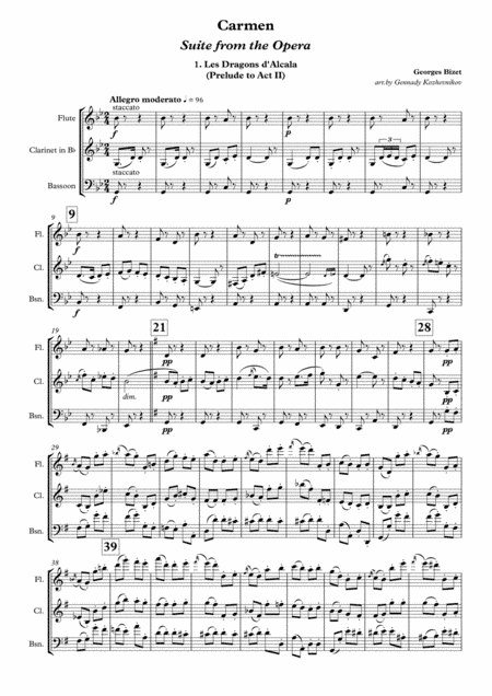 Georges Bizet, Suite from opera "Carmen", 1st movement, "Les Dragons d'Alcala" (arr. Gennady Kozhevnikov)