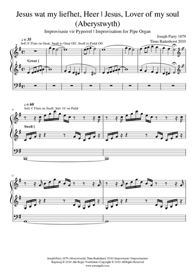 Improvisasie - Jesus wat my liefhet, Heer (Aberystwyth) (arr. Tinus Badenhorst)