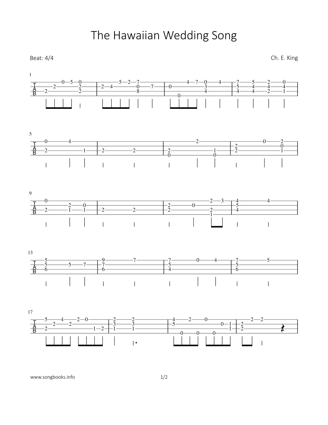 The Hawaiian Wedding Song (arr. Bettina Schipp)