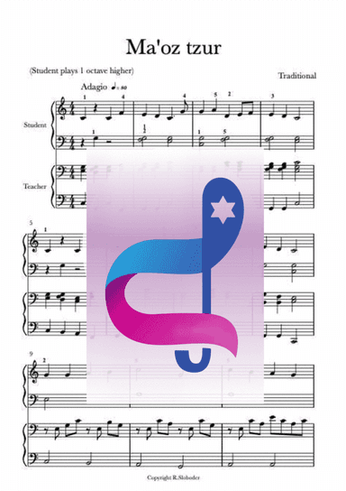 Maoz Tzur מעוז צור Hanukkah song. Nice piano duet (arr. Rivka Sloboder)