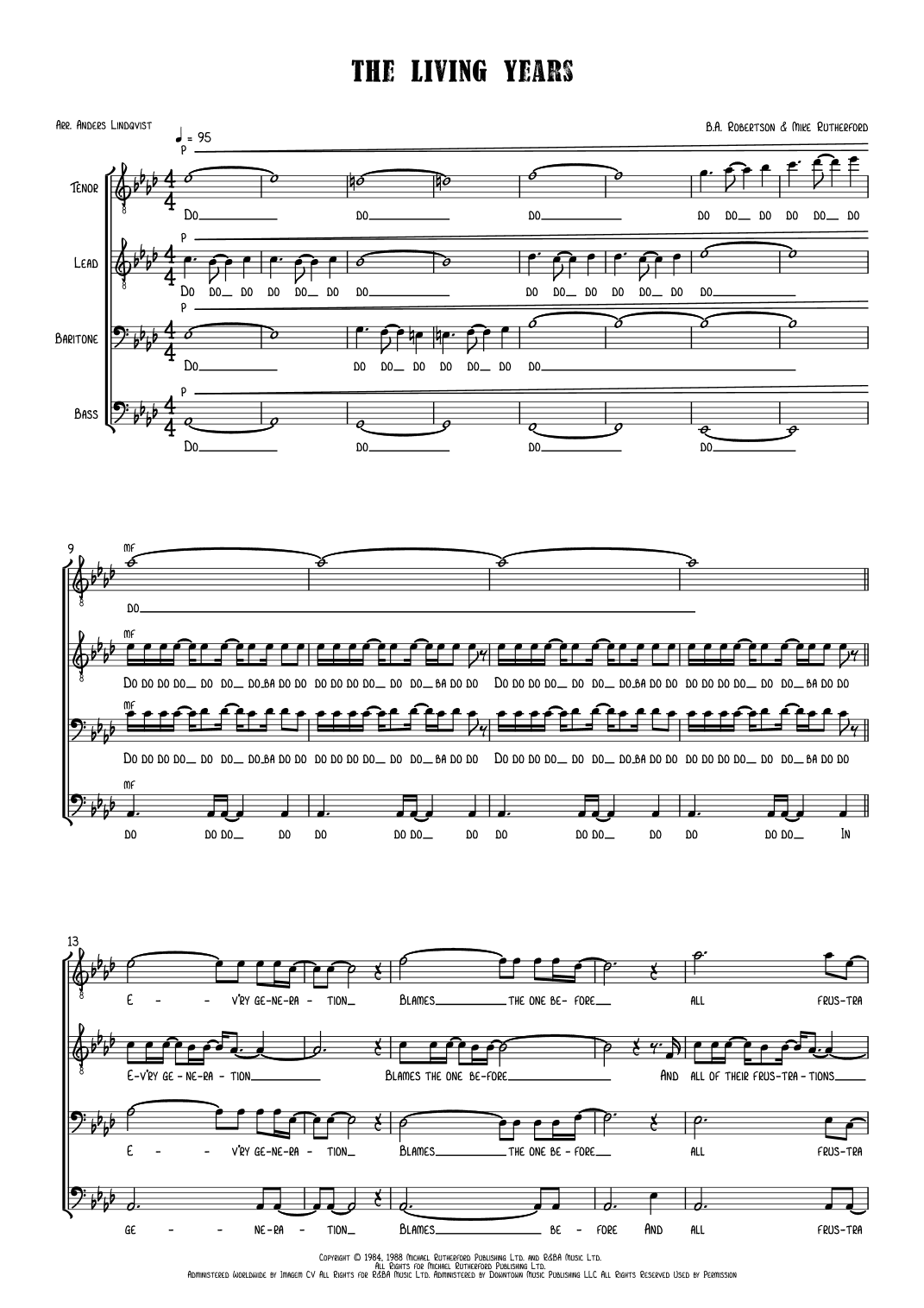 The Living Years (arr. Anders Lindqvist)