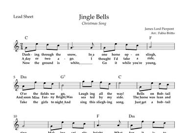 Jingle Bells (Christmas Song) Lead Sheet in C Major (arr. Fabio Britto)