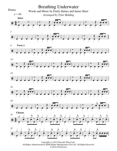 Breathing Underwater (arr. Tyler Belding)