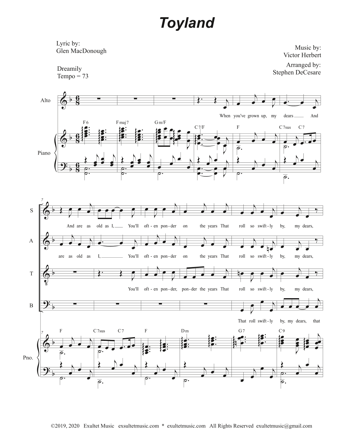Toyland (SATB) (arr. Stephen DeCesare)