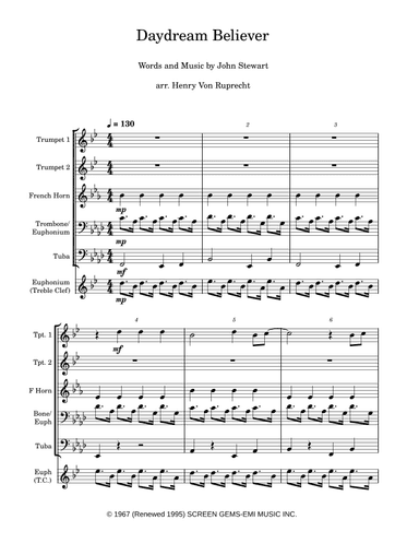 Daydream Believer (arr. Henry Von Ruprecht)