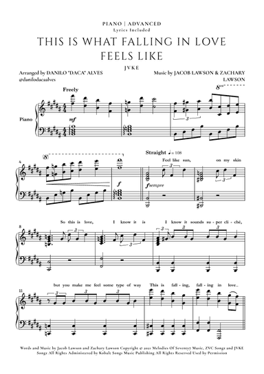 This Is What Falling In Love Feels Like (arr. Danilo "Daca" Alves)