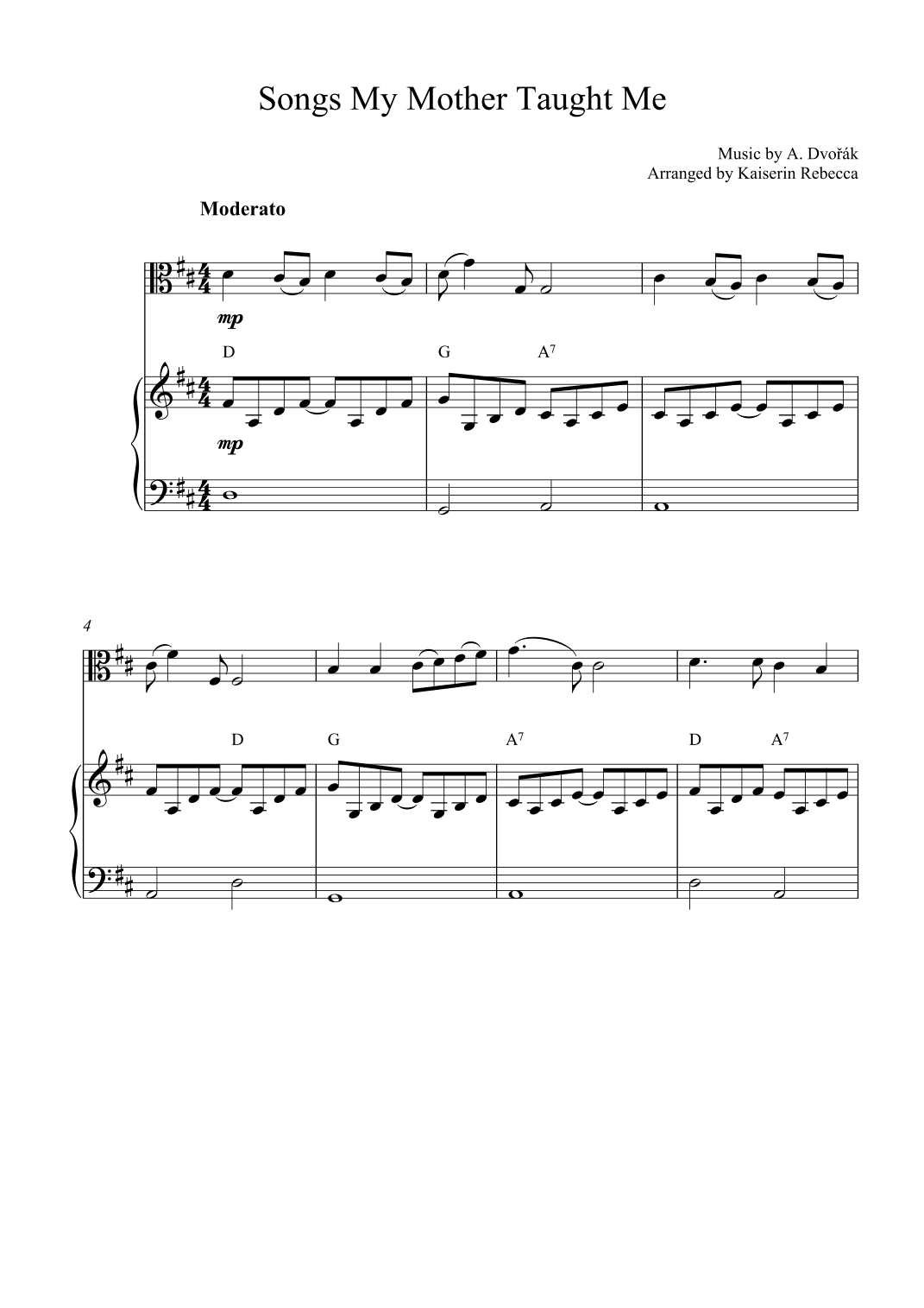 Songs My Mother Taught Me (arr. Kaiserin Rebecca)