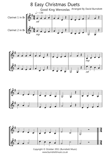 8 Easy Christmas Duets for Clarinet (arr. David Burndrett)