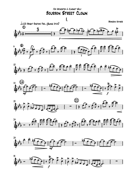 Bourbon Street Clown (Clarinet Part)