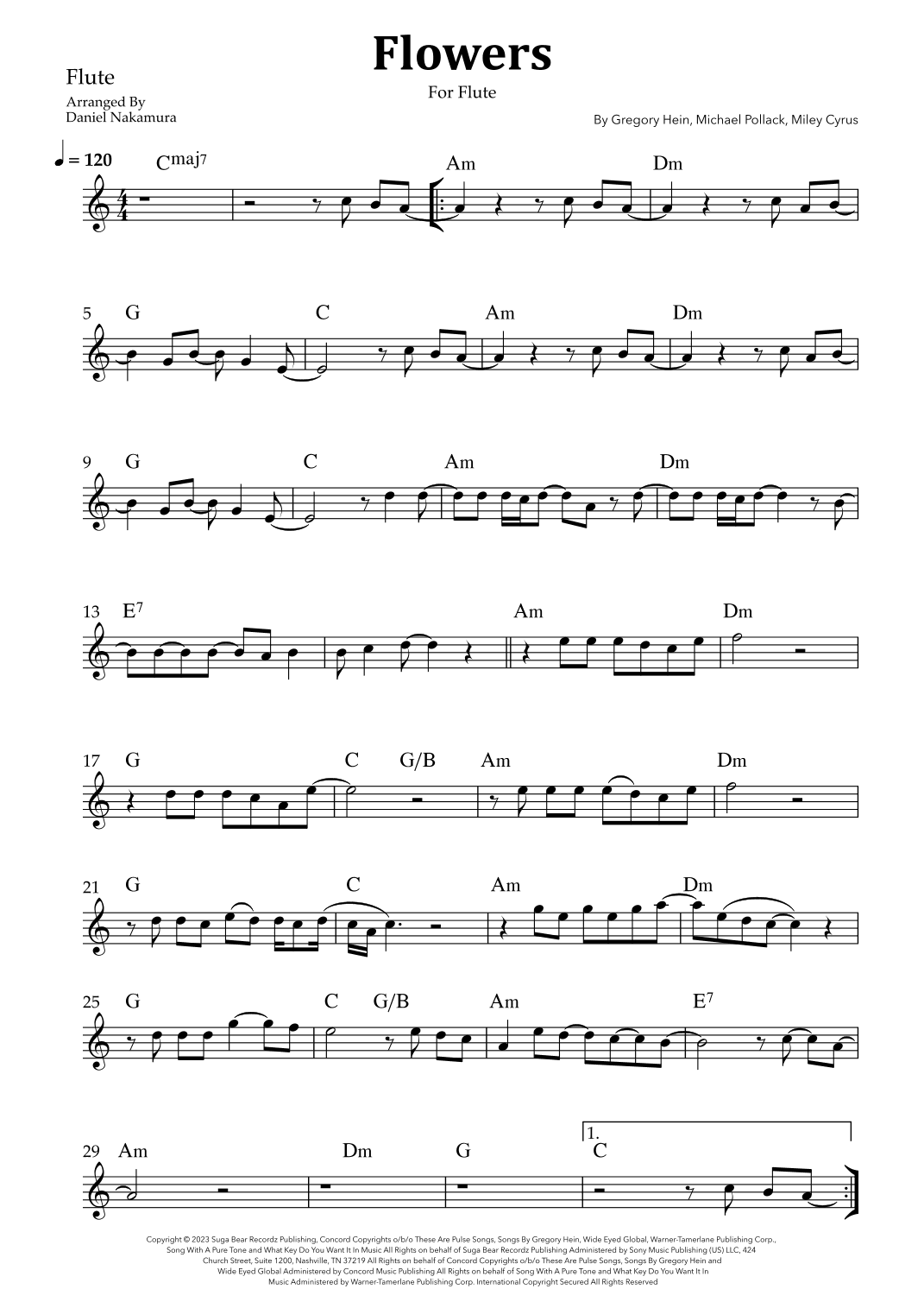Flowers (arr. Daniel Nakamura)