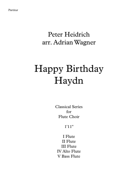 "Happy Birthday Haydn" Flute Choir arr. Adrian Wagner (arr. Adrian Wagner)